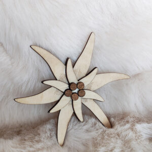 Magnet artisanal Edelweiss en bois