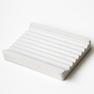 Porte savon en béton - Rectangle strié