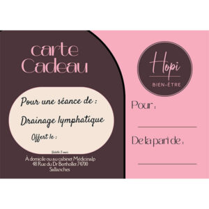 Carte Cadeau Hopi Bien-Être - Séance de Drainage Lymphatique
