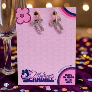Boucles d'oreilles Créoles Noeuds Argenté "Madame Scandale"