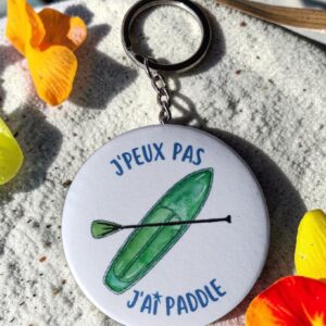 Porte-clés artisanal "J'peux pas J'ai Paddle" de So Unik