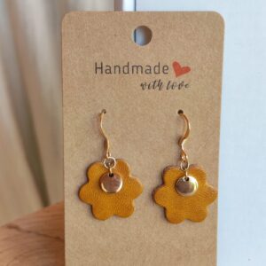 Boucles d'oreilles "Fleurs" - Cuir upcyclé