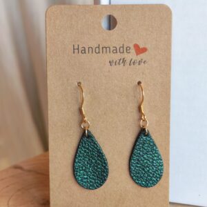 Boucles d'oreilles "Gouttes"- Cuir upcyclé